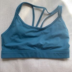 Alphalete Alphalux Tri Bra in Trident Blue